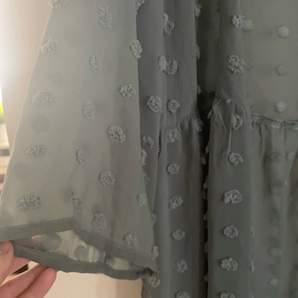 Sage Green Polkadot Kimono Tie-Waist Maurices - Picture 6 of 7